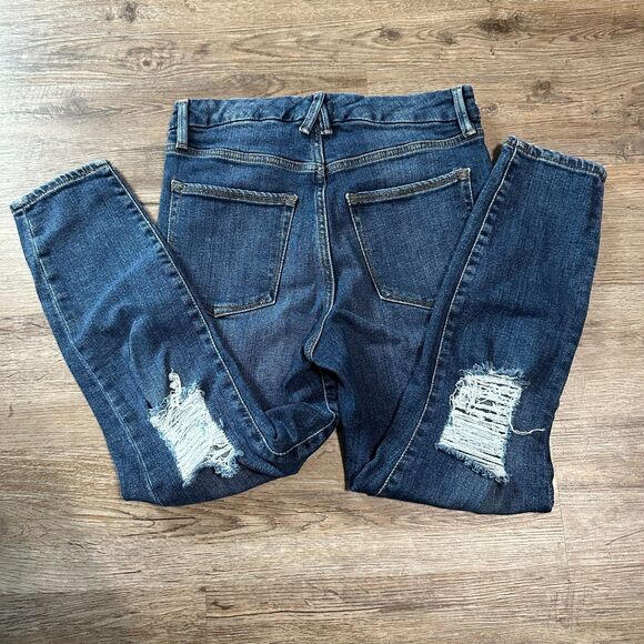 Good American Jeans Womens Classic Slim Distressed High Rise 6/28 Skinny - Picture 1 of 6